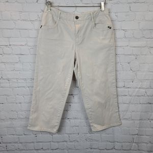 Living Planet Capris,  Cream, womens 6